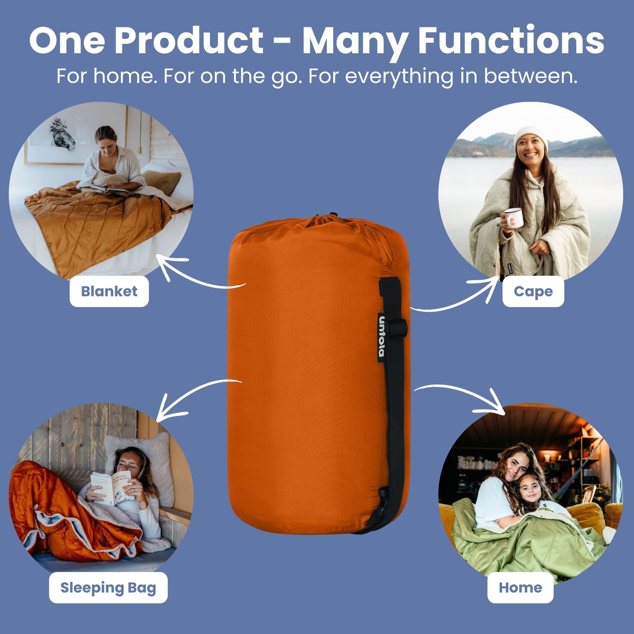 Outdoor blanket soft, large & recycled