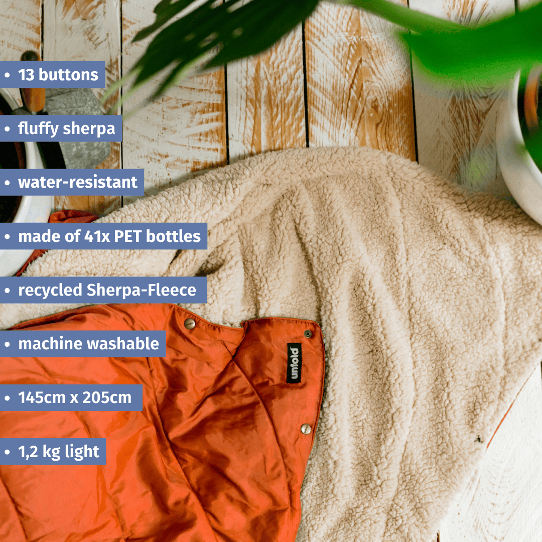 Outdoor blanket soft, large & recycled