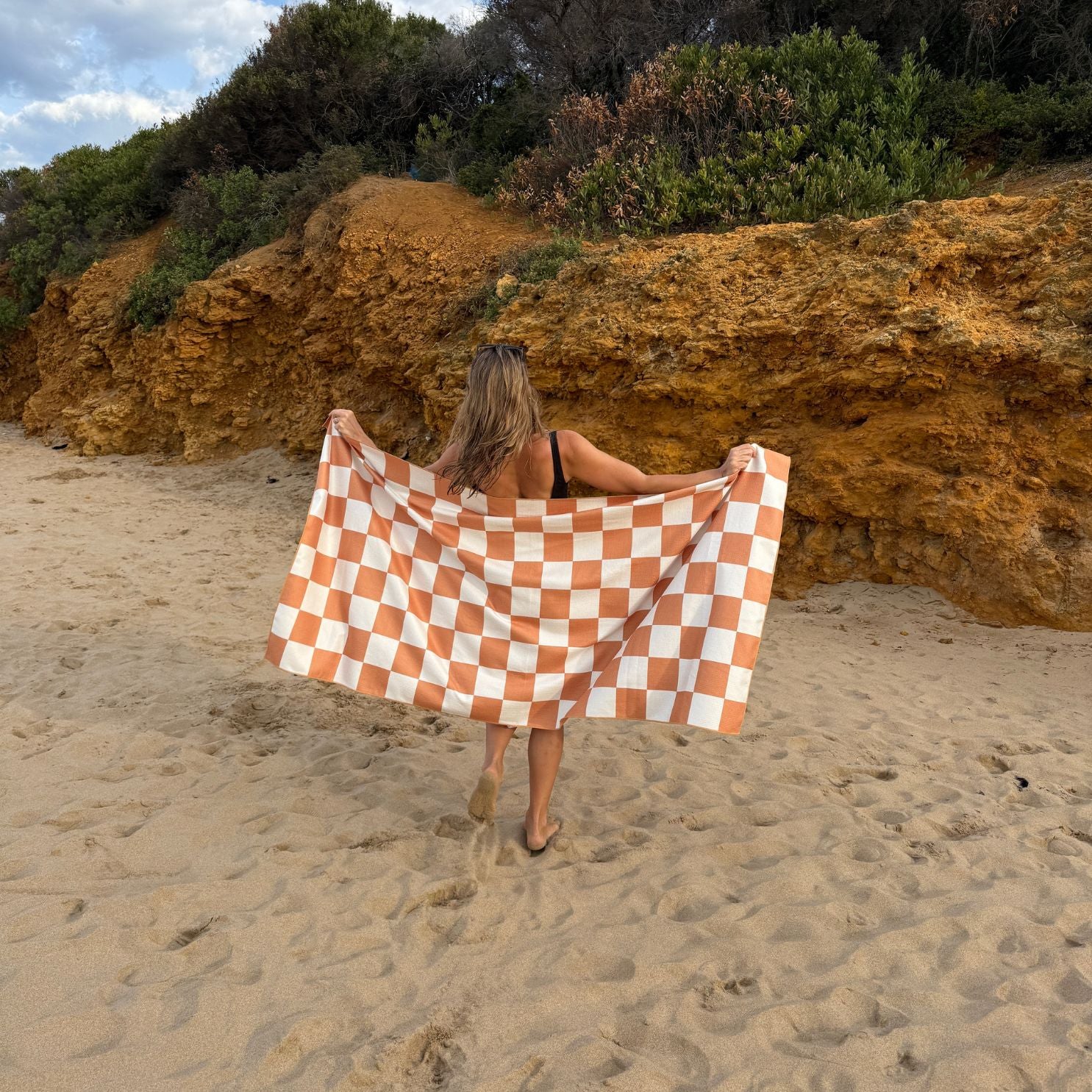 Travel towel 180x90cm large, quick-drying & recycled