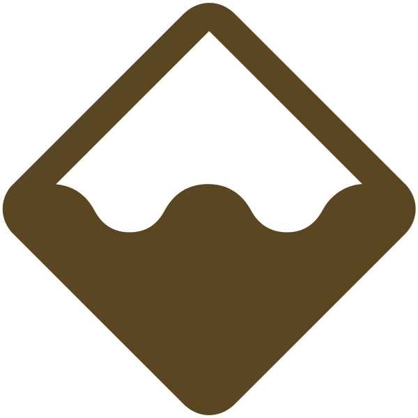 brown pictogram showing waves in a square to symbolize that the blanket is washable